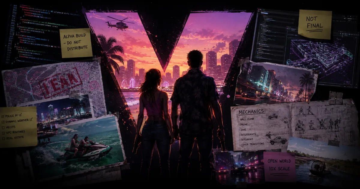 Grand Theft Auto VI Development Leaks Expose Unfinished Gameplay Mechanics and Open World Ambition