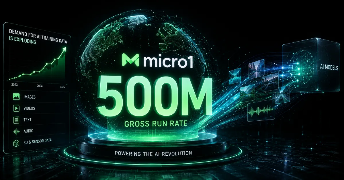 Micro1 Hits 500 Million Gross Run Rate as Demand for AI Training Data Explodes