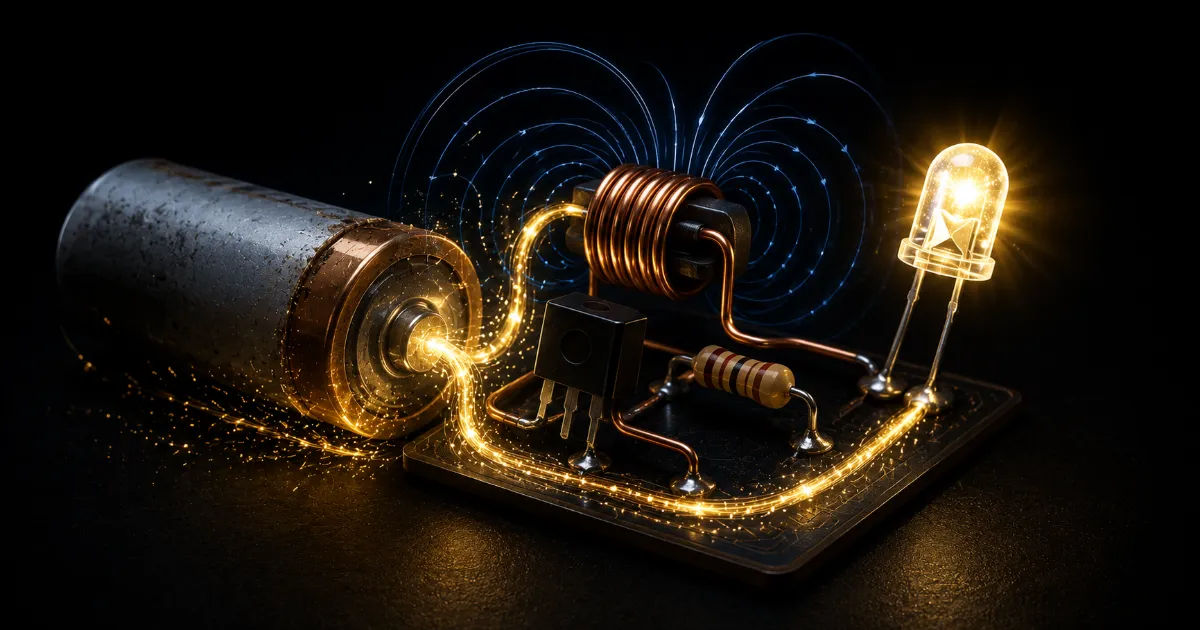The Physics of the Joule Thief Circuit and How It Extracts Energy from Depleted Cells